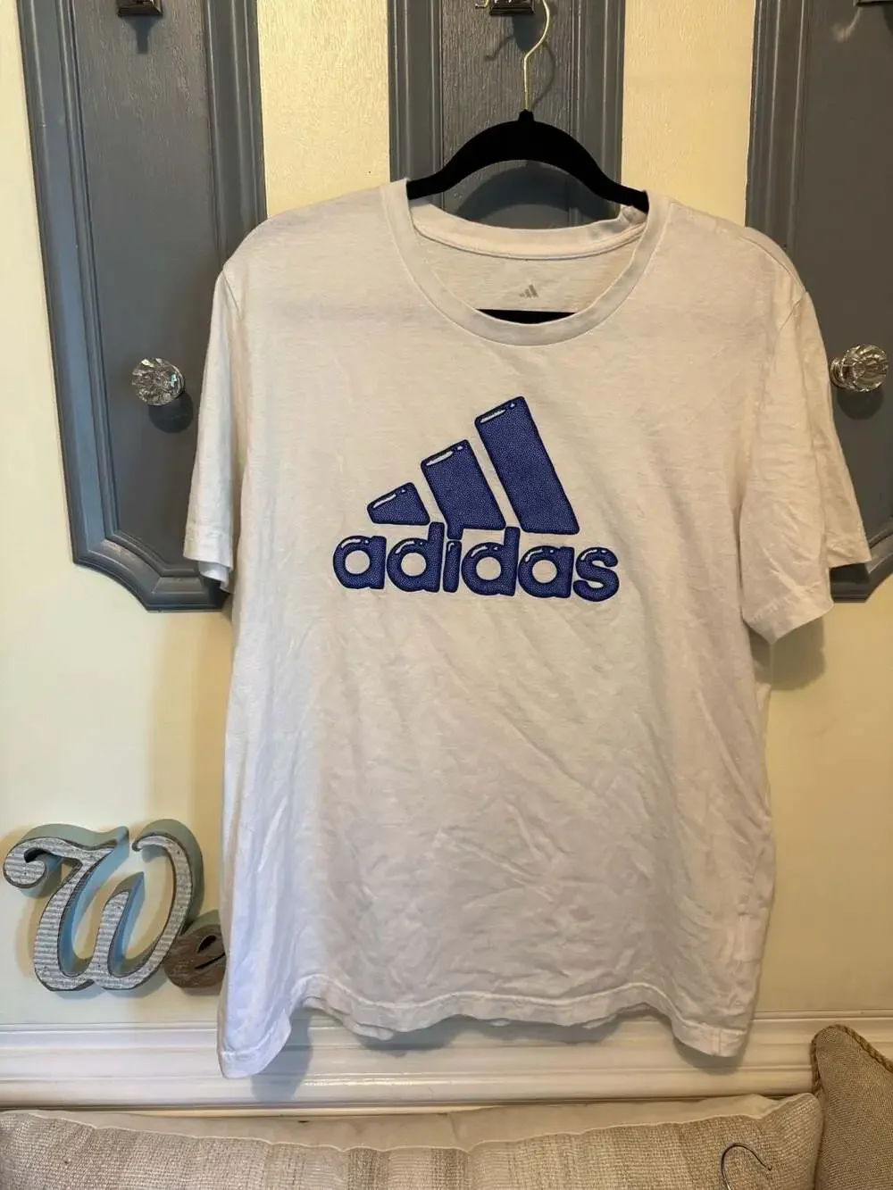 Adidas Men's Graphic Logo Short Sleeve Crew Neck T-Shirt in White